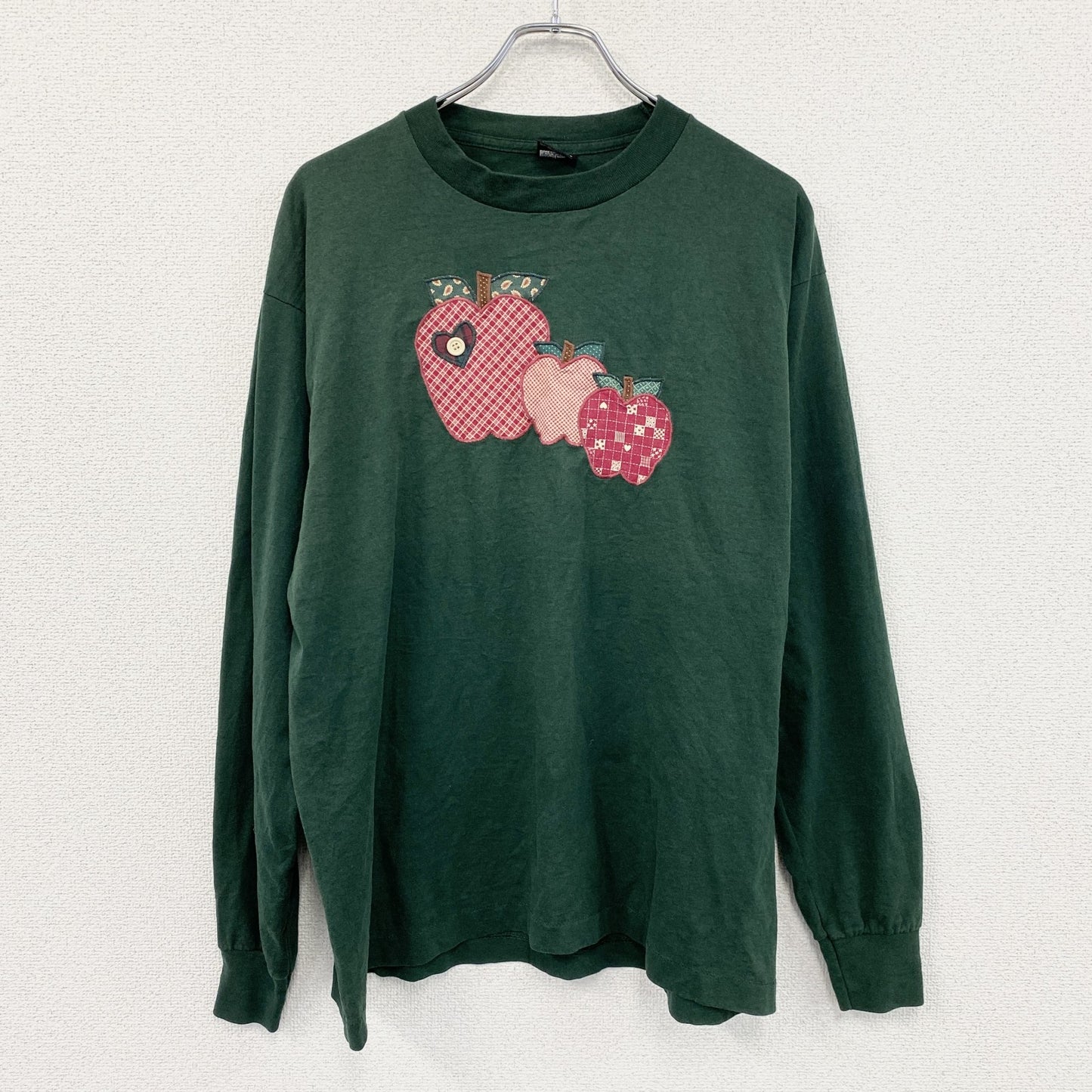 ～90s　BEST FRUIT OF THE LOOM　長袖Tシャツ/ロンT　シングルステッチ　緑　グリーン　XLサイズ