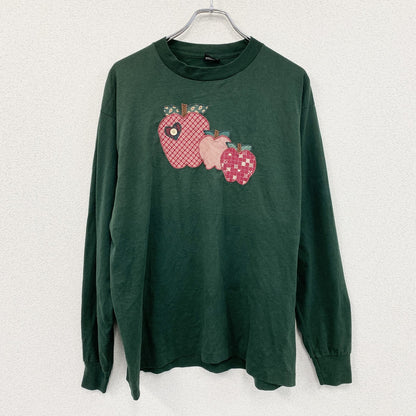 ～90s　BEST FRUIT OF THE LOOM　長袖Tシャツ/ロンT　シングルステッチ　緑　グリーン　XLサイズ
