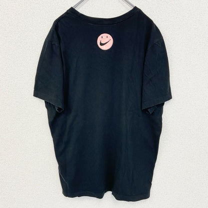 古着 used NIKE ナイキ　半袖プリントTシャツ　クルーネック　スウッシュロゴ　カジュアルデザイン　黒　ブラック　Lサイズ