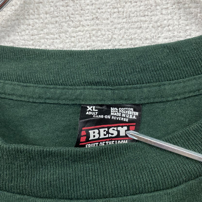 ～90s　BEST FRUIT OF THE LOOM　長袖Tシャツ/ロンT　シングルステッチ　緑　グリーン　XLサイズ
