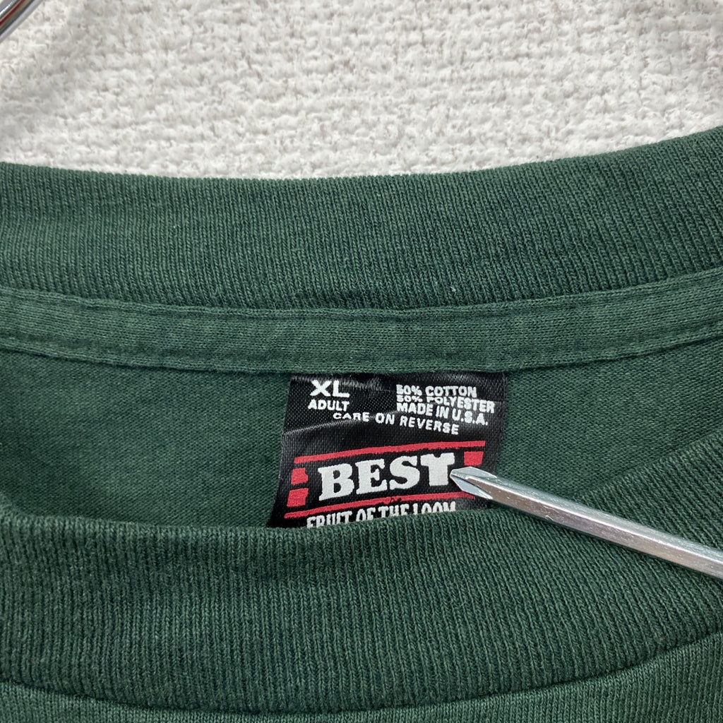 ～90s　BEST FRUIT OF THE LOOM　長袖Tシャツ/ロンT　シングルステッチ　緑　グリーン　XLサイズ