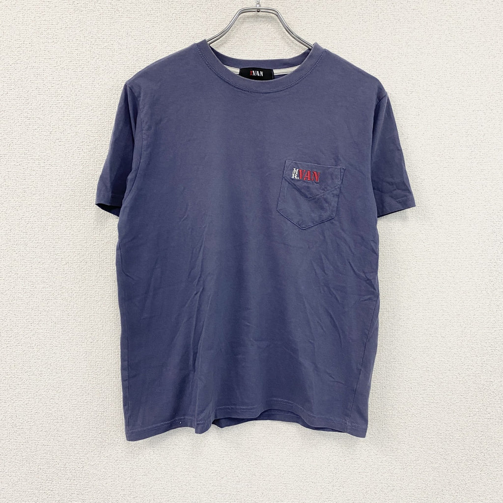 VAN JACKET INC.　ヴァンヂャケット　半袖Tシャツ　フロッキープリント　アーチプリント　紺　ネイビー　Mサイズ