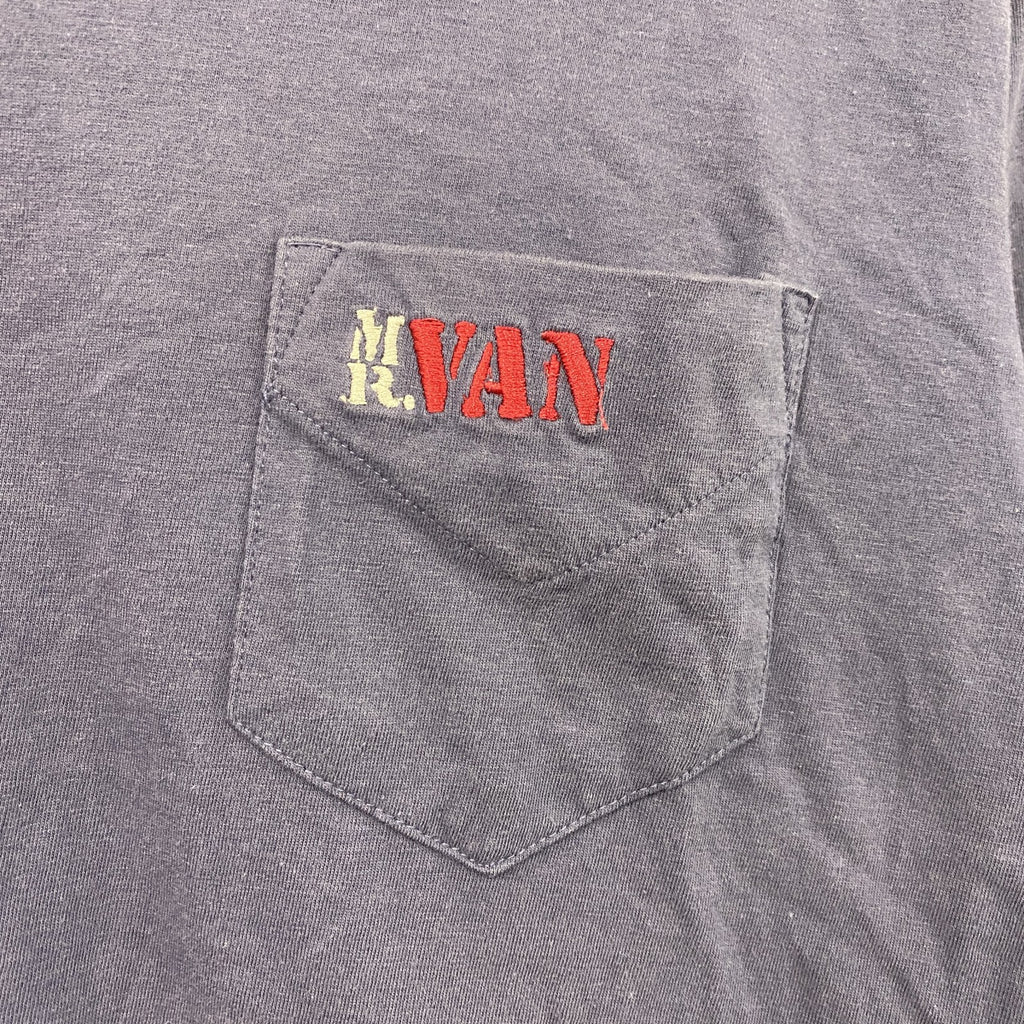 VAN JACKET INC.　ヴァンヂャケット　半袖Tシャツ　フロッキープリント　アーチプリント　紺　ネイビー　Mサイズ