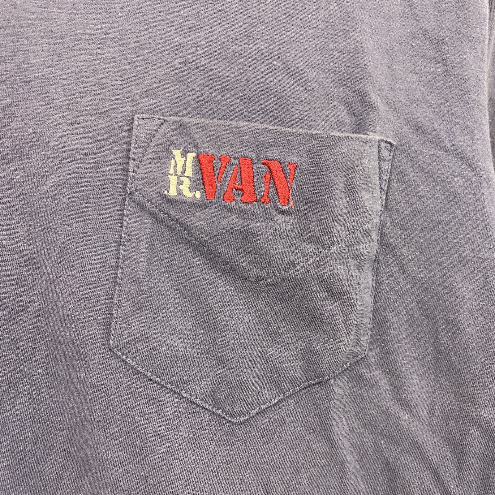 VAN JACKET INC.　ヴァンヂャケット　半袖Tシャツ　フロッキープリント　アーチプリント　紺　ネイビー　Mサイズ