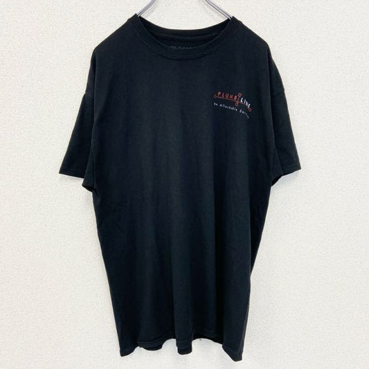 古着 used　GILDAN ギルダン　半袖プリントTシャツ　PLUMB LINE　クルーネック　黒　Dry Blend　Lサイズ