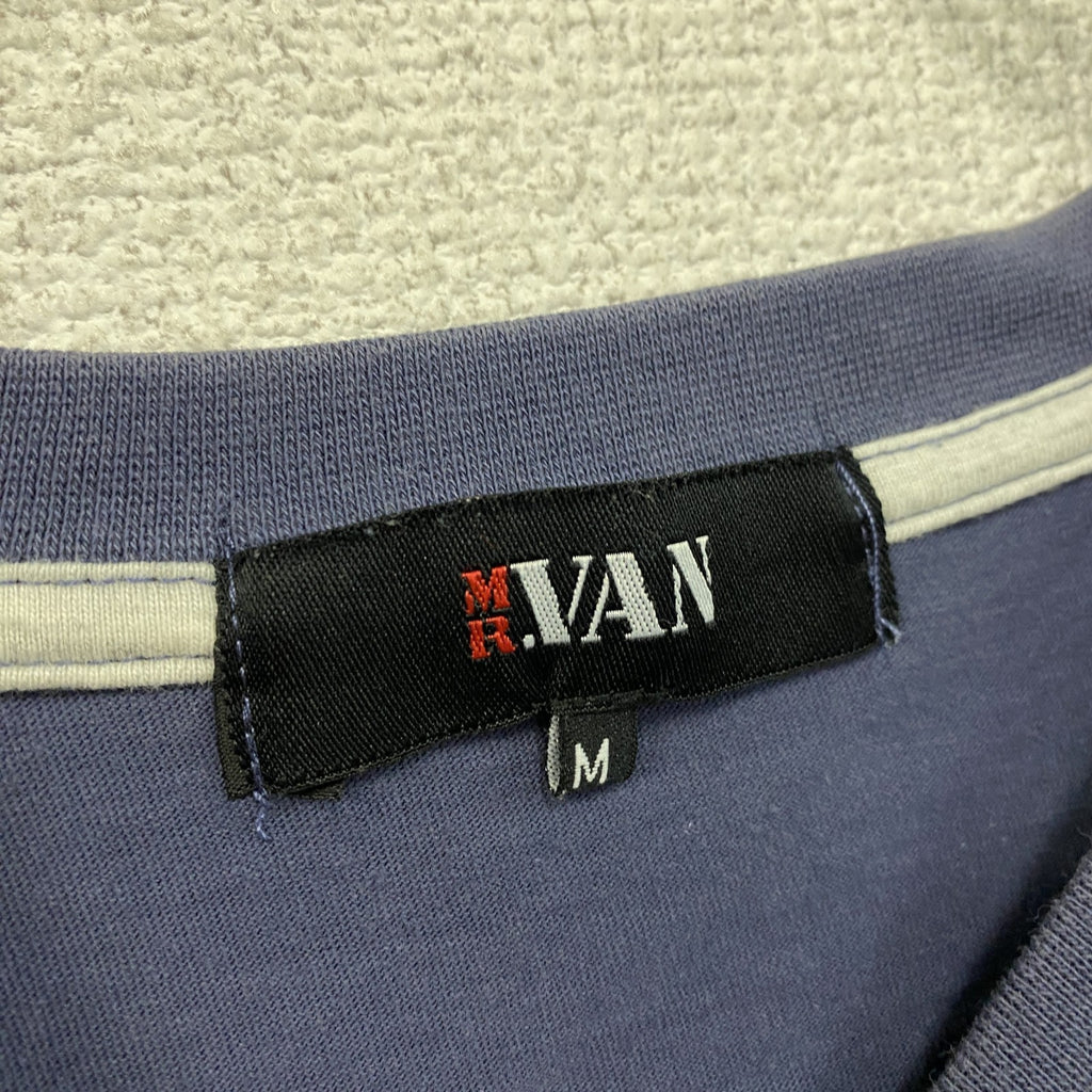 VAN JACKET INC.　ヴァンヂャケット　半袖Tシャツ　フロッキープリント　アーチプリント　紺　ネイビー　Mサイズ