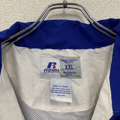 90s　RUSSELL　ラッセル　フルジップナイロンジャケット　ヴィンテージ　青　ブルー　2XLサイズ