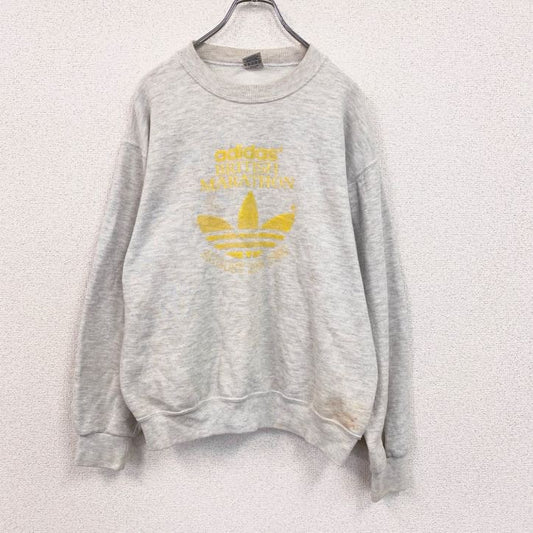 80s　JERZEES　adidas　アディダス　他社ボディ　スウェット/トレーナー　ヴィンテージ　灰　グレー　Mサイズ