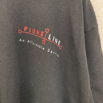 古着 used　GILDAN ギルダン　半袖プリントTシャツ　PLUMB LINE　クルーネック　黒　Dry Blend　Lサイズ