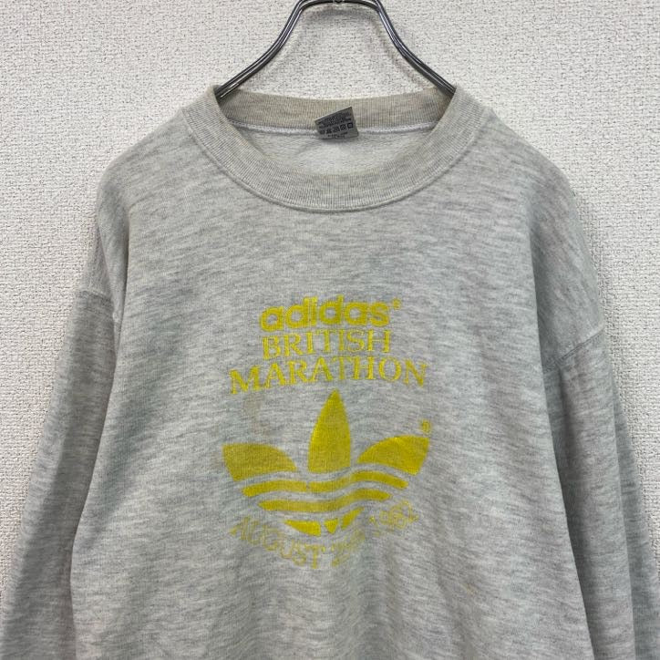 80s　JERZEES　adidas　アディダス　他社ボディ　スウェット/トレーナー　ヴィンテージ　灰　グレー　Mサイズ