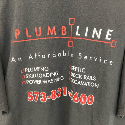 古着 used　GILDAN ギルダン　半袖プリントTシャツ　PLUMB LINE　クルーネック　黒　Dry Blend　Lサイズ