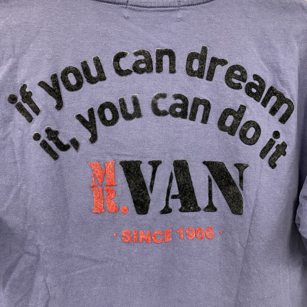VAN JACKET INC.　ヴァンヂャケット　半袖Tシャツ　フロッキープリント　アーチプリント　紺　ネイビー　Mサイズ