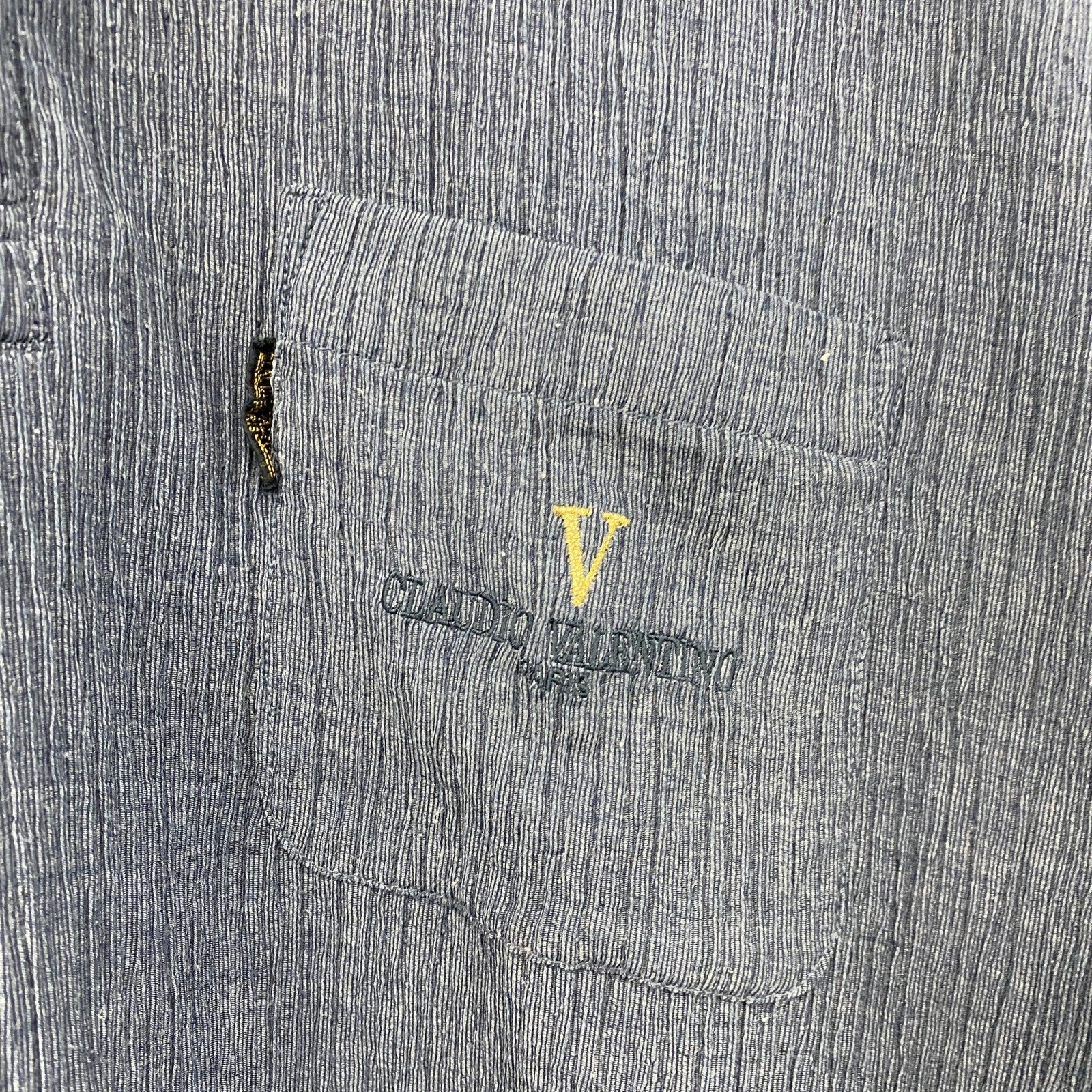 CLAUDIO VALENTINO　クラウディオヴァレンティノ　半袖ポロシャツ　刺繡ロゴ　紺　ネイビー　Lサイズ