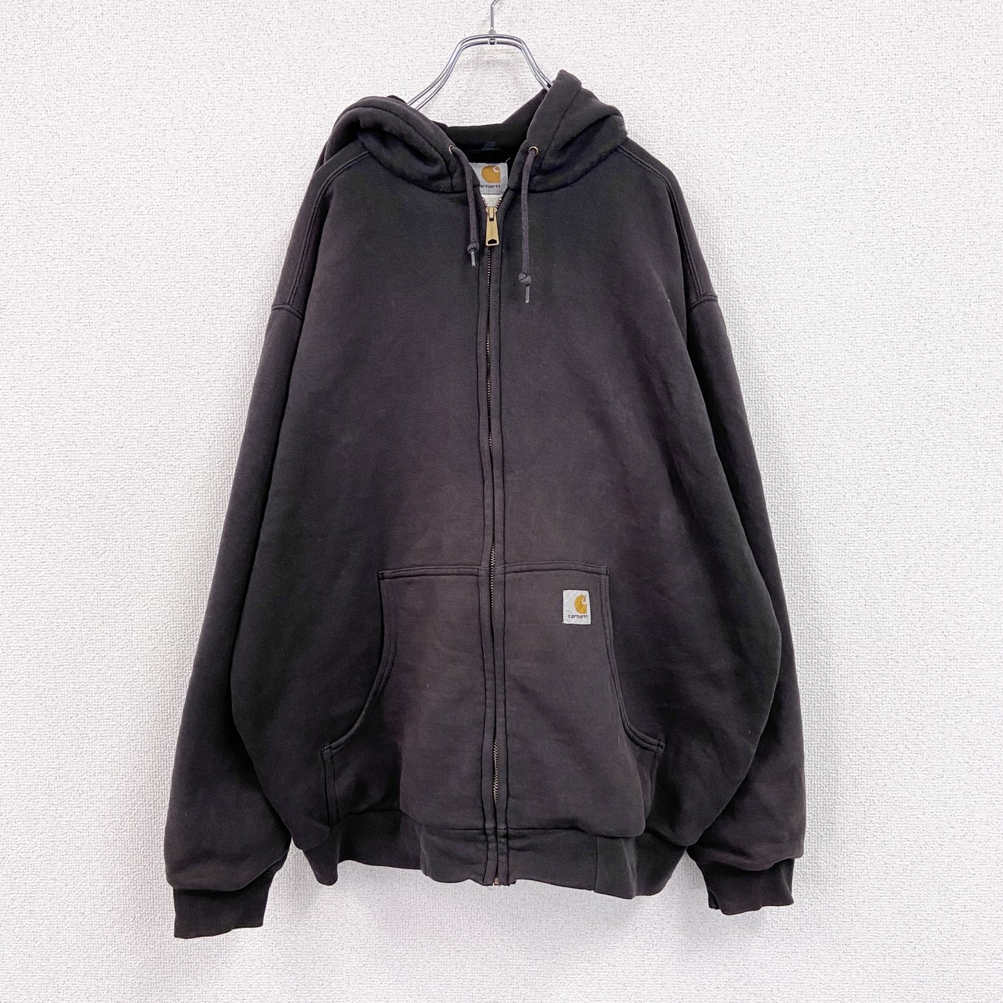 ～00s　Carhartt　カーハート　フルジップスウェットパーカー/フーディー　フェード　黒　ブラック　