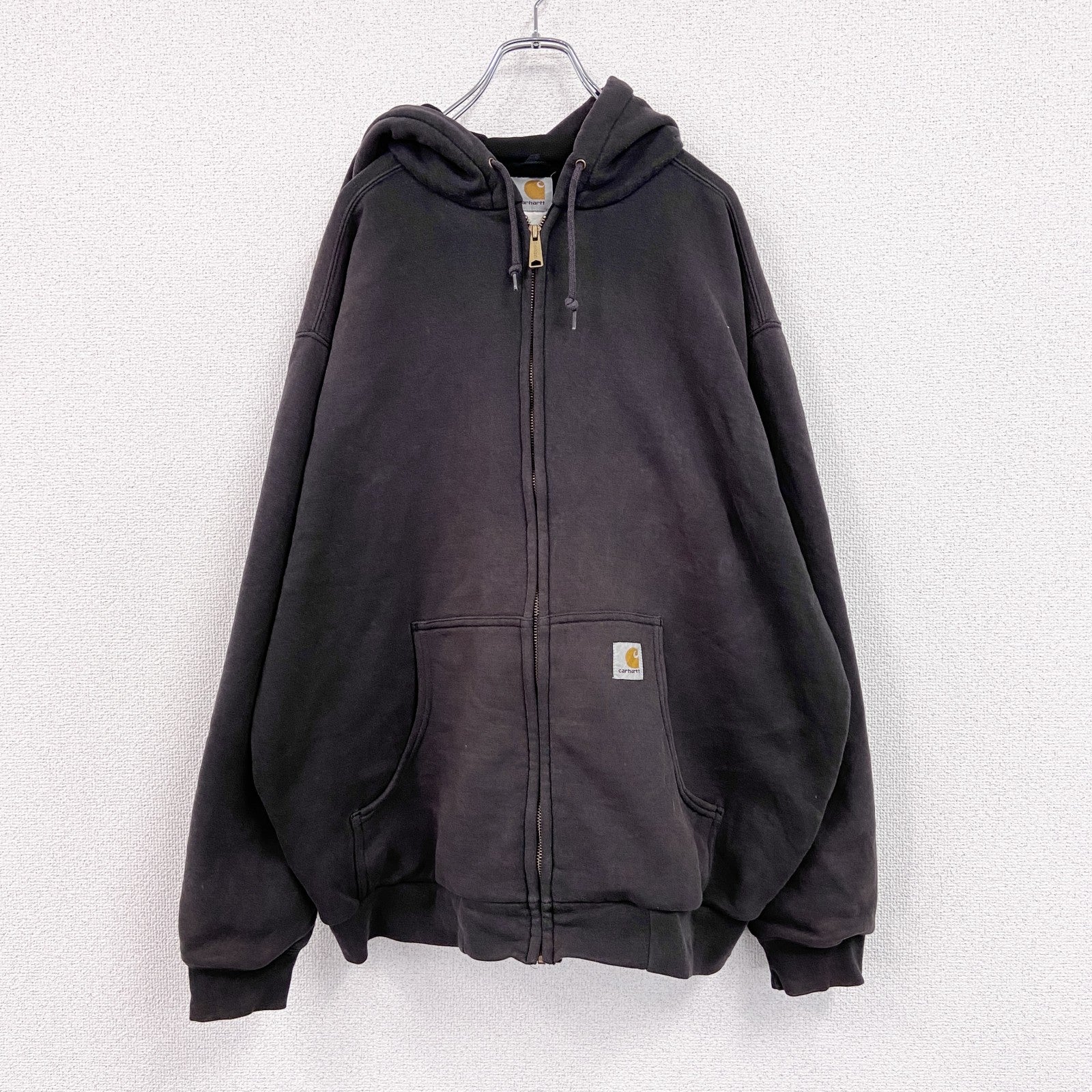～00s　Carhartt　カーハート　フルジップスウェットパーカー/フーディー　フェード　黒　ブラック　