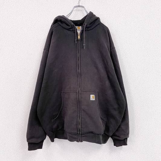 ～00s　Carhartt　カーハート　フルジップスウェットパーカー/フーディー　フェード　黒　ブラック　