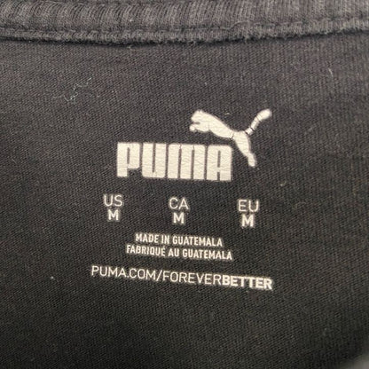 着 used PUMA プーマ　半袖ビッグロゴプリントTシャツ　クルーネック　スポーツウェア　レトロ　黒　ブラック　Mサイズ