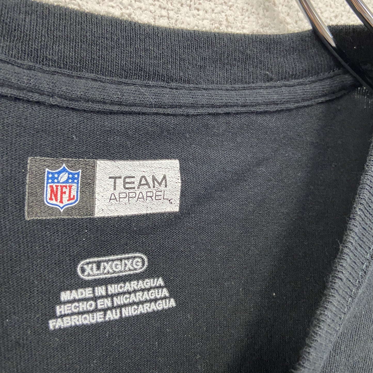NFL　TEAM APPAREL　半袖プリントTシャツ　黒　ブラック　XLサイズ