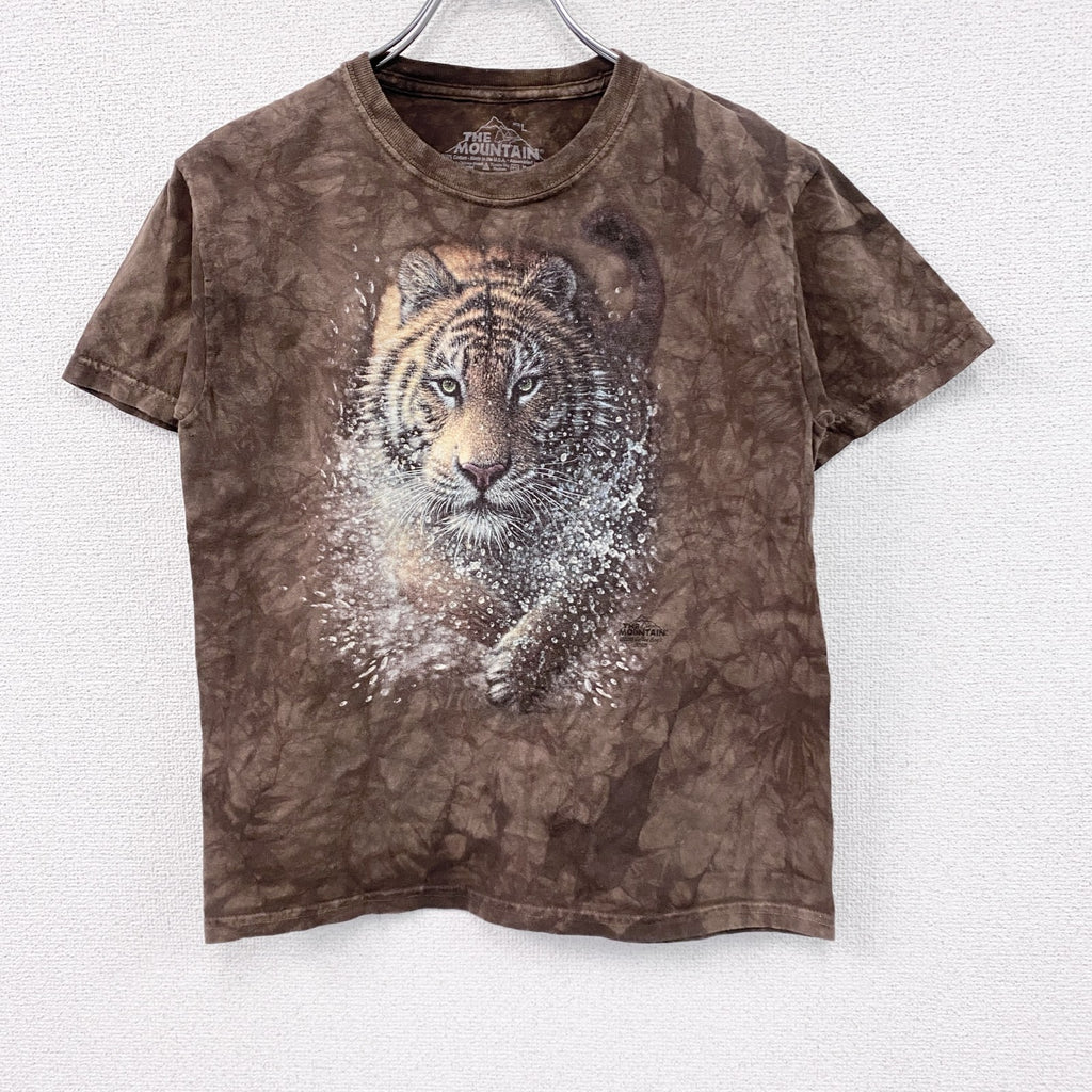 THE MOUNTAIN　ザマウンテン　半袖プリントTシャツ　虎　茶色　ブラウン　Lサイズ