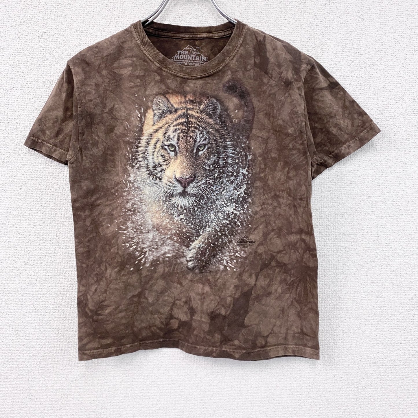 THE MOUNTAIN　ザマウンテン　半袖プリントTシャツ　虎　茶色　ブラウン　Lサイズ