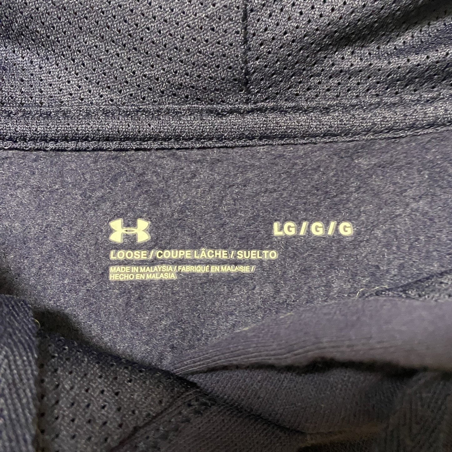 UNDER ARMOUR　アンダーアーマー　スウェットパーカー/フーディー　刺繡ロゴ　紺　ネイビー　Lサイズ