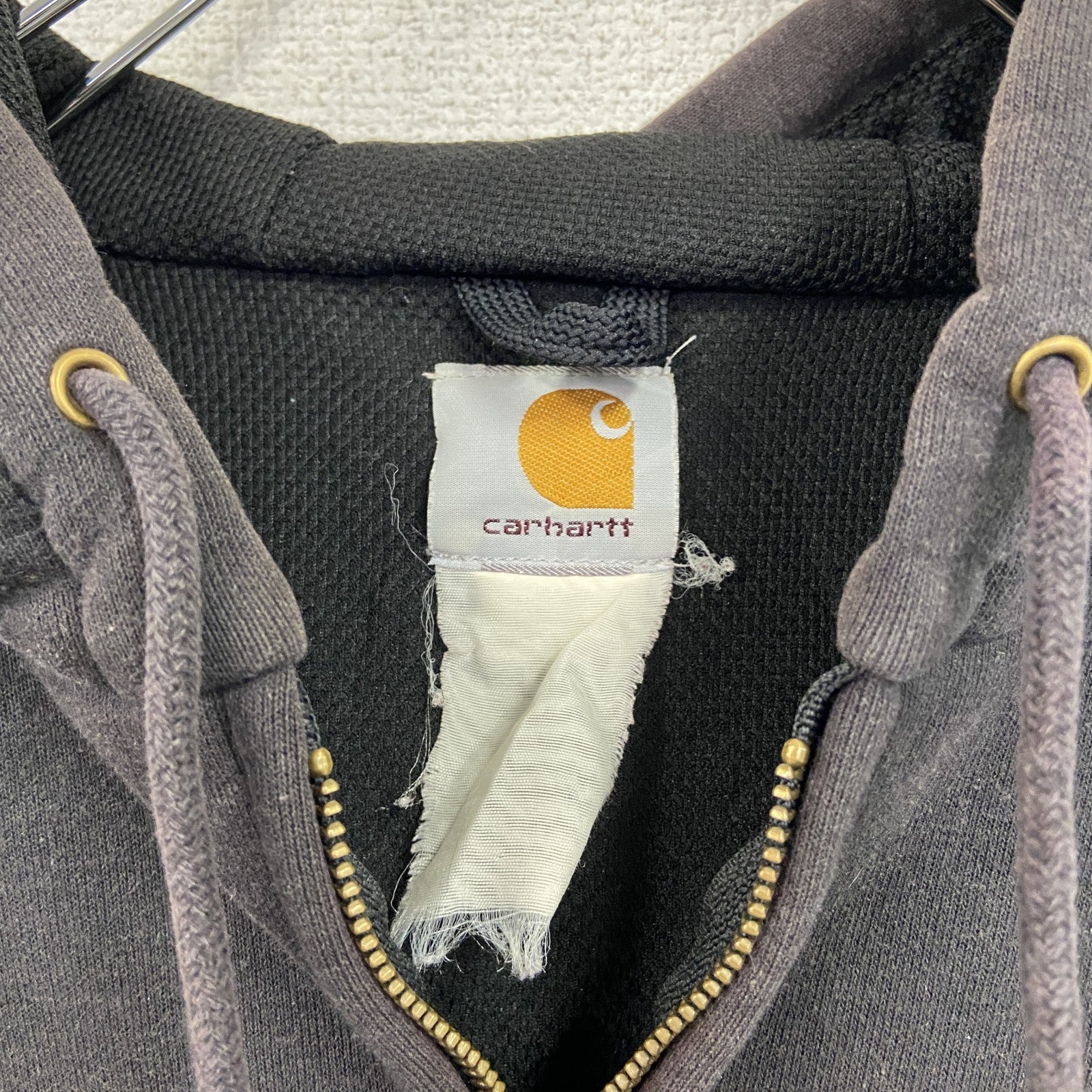 ～00s　Carhartt　カーハート　フルジップスウェットパーカー/フーディー　フェード　黒　ブラック　