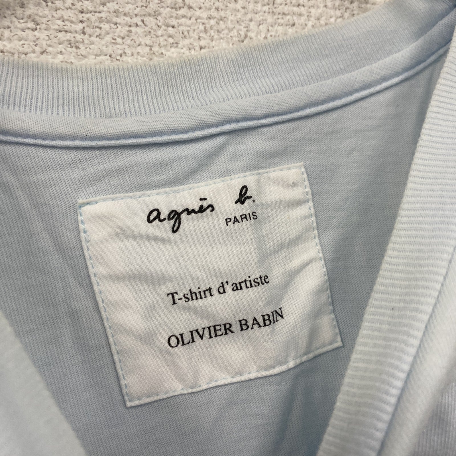 Agnes b.　アニエスベー　半袖プリントTシャツ　水色　ライトブルー　3サイズ