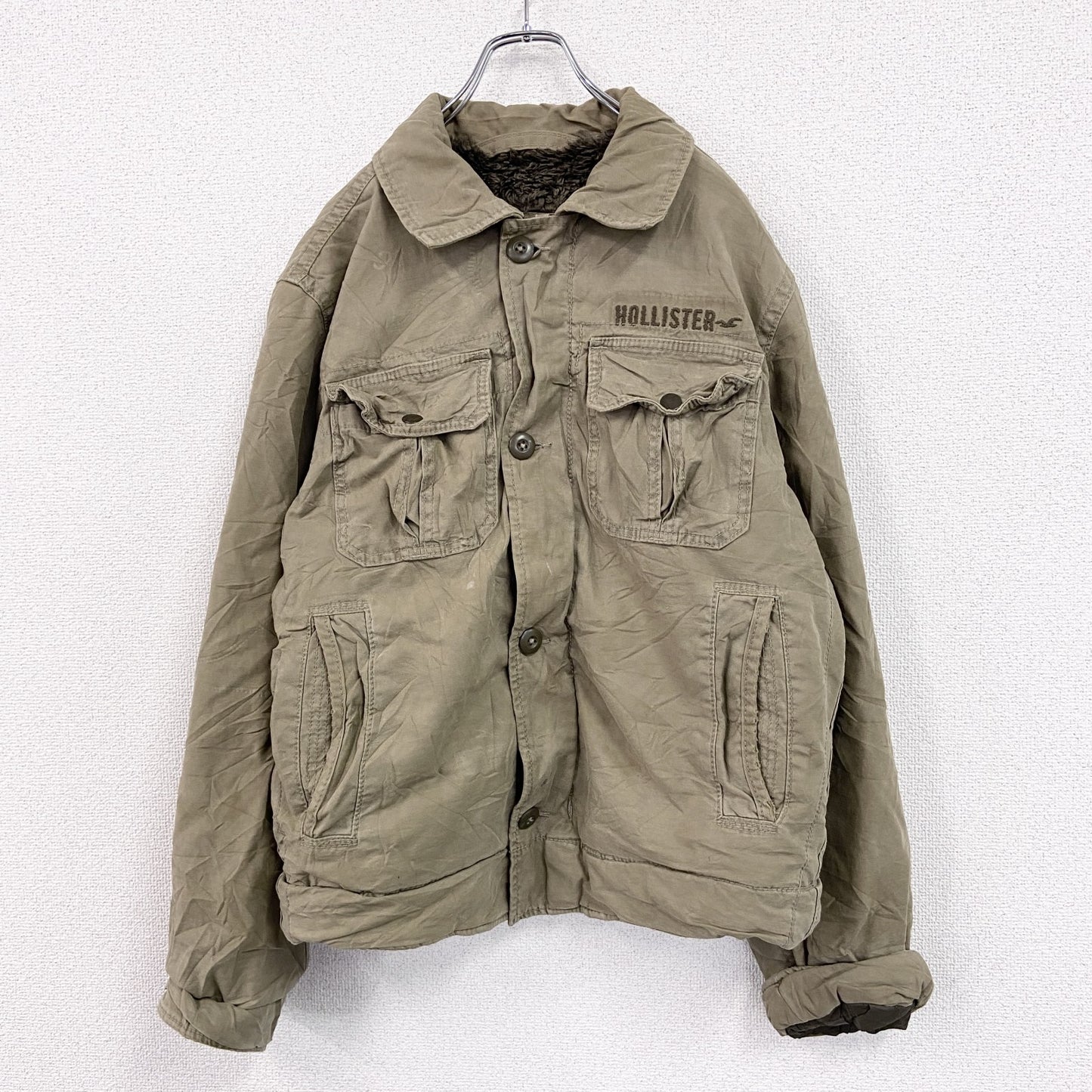 HOLLISTER　ホリスター　フィールドジャケット　ミリタリージャケット　裏ボア　ベージュ　Mサイズ　