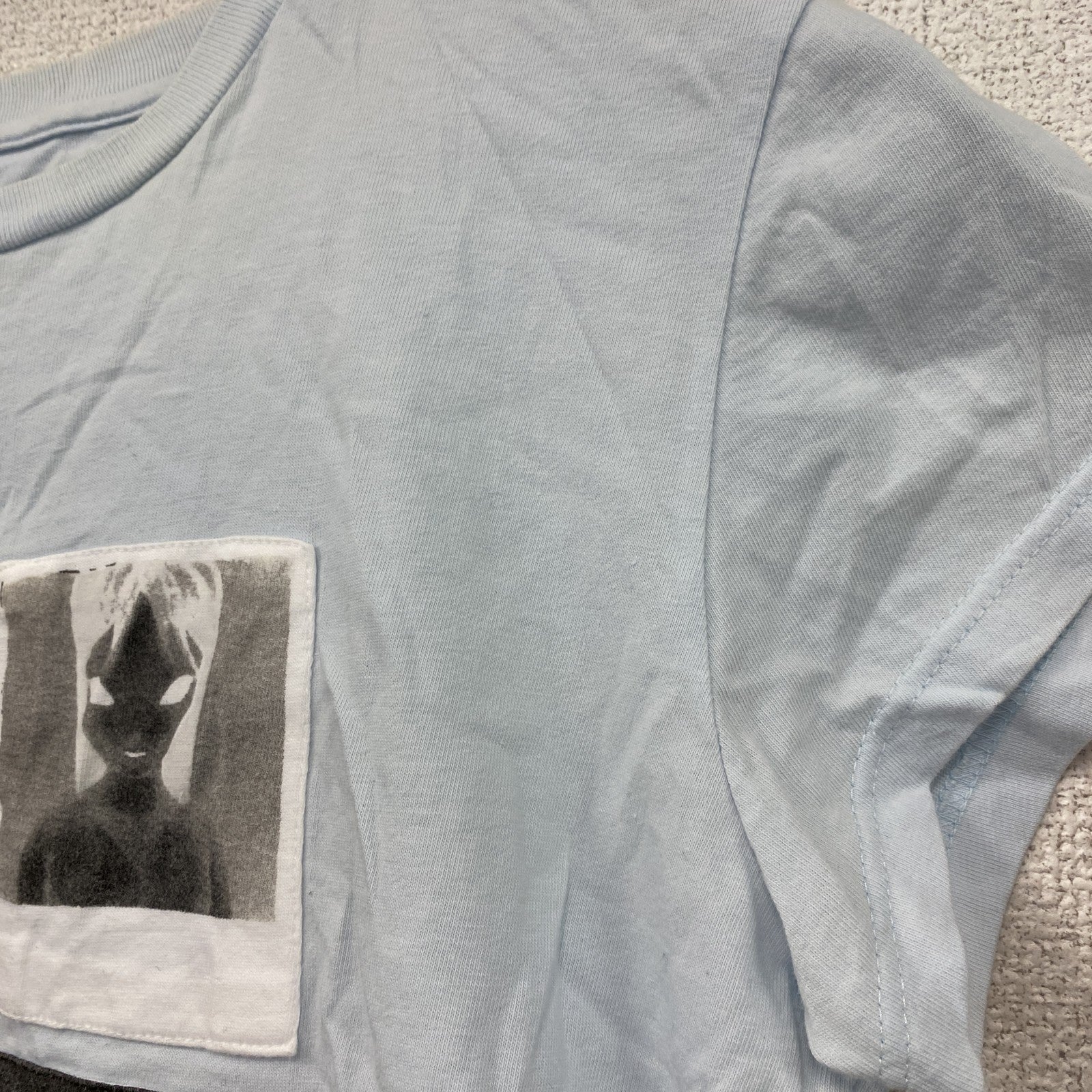 Agnes b.　アニエスベー　半袖プリントTシャツ　水色　ライトブルー　3サイズ