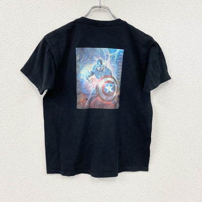 MARVEL　マーベル　Captain America　キャプテンアメリカ　半袖プリントキャラクターTシャツ　黒　ブラック