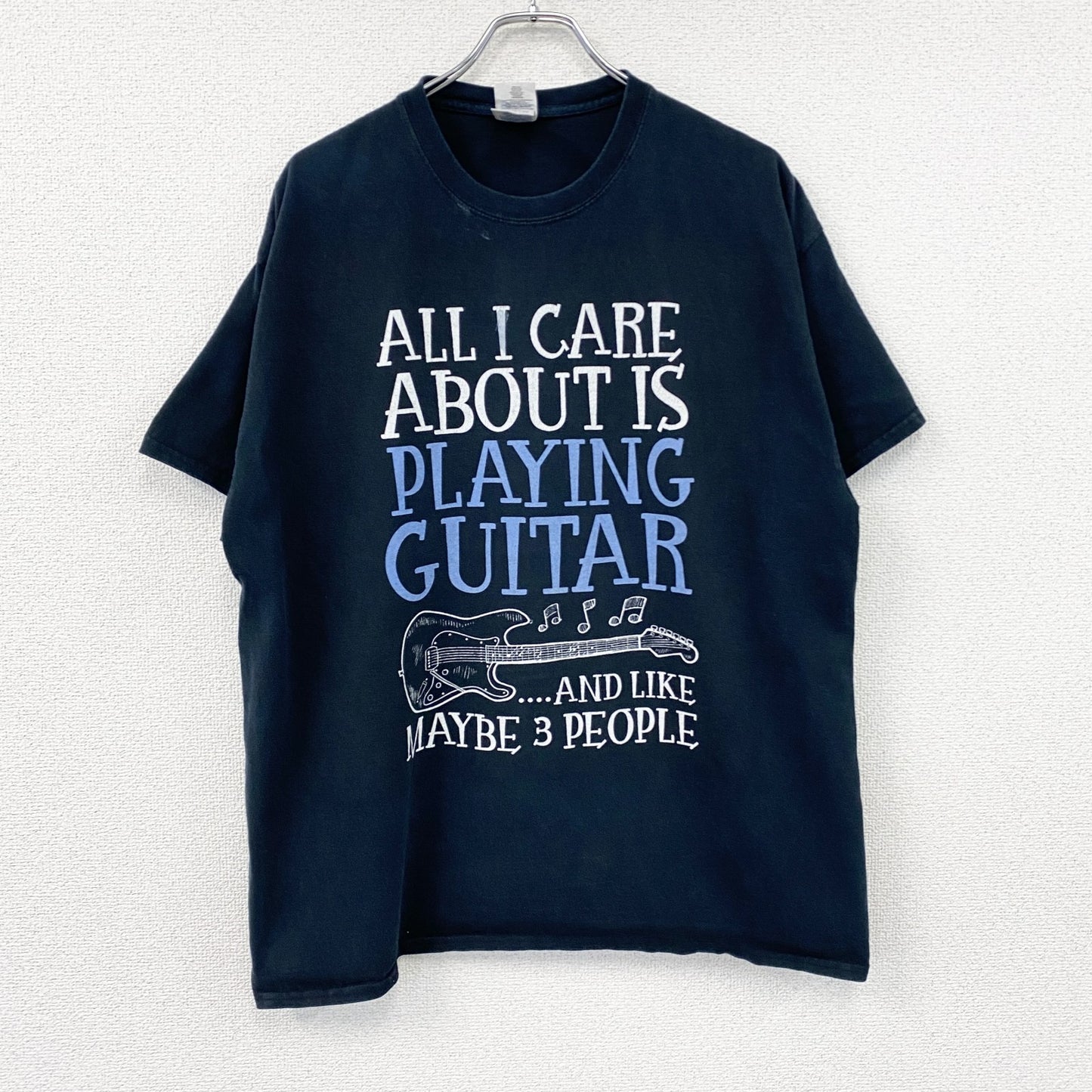 GILDAN　ギルダン　半袖プリントメッセージTシャツ　6連プリント　英字プリント　黒　ブラック　XLサイズ