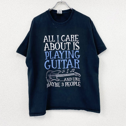 GILDAN　ギルダン　半袖プリントメッセージTシャツ　6連プリント　英字プリント　黒　ブラック　XLサイズ