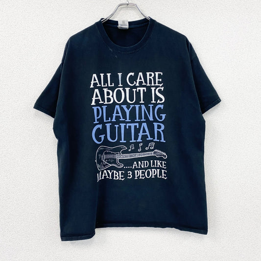 GILDAN　ギルダン　半袖プリントメッセージTシャツ　6連プリント　英字プリント　黒　ブラック　XLサイズ