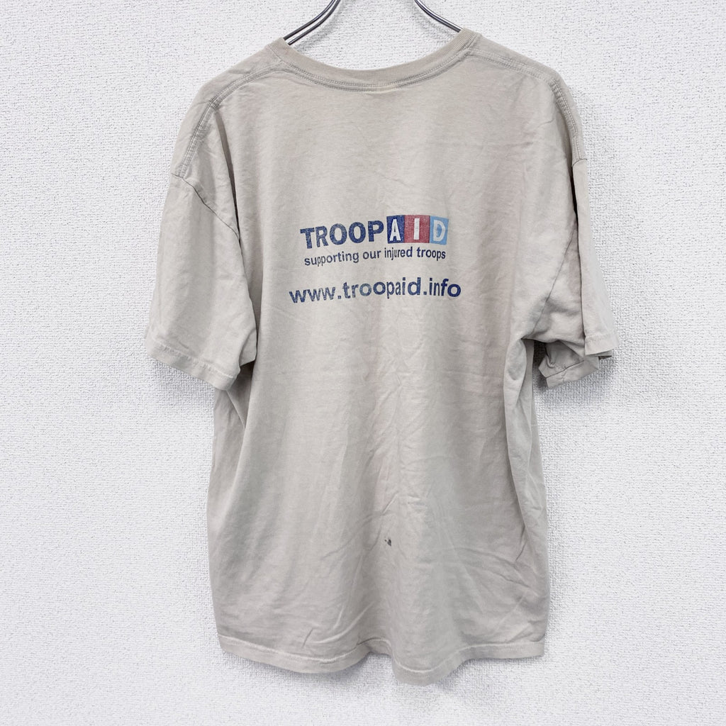 GILDAN　ギルダン　半袖プリントTシャツ　ベージュ　XLサイズ