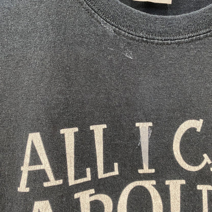 GILDAN　ギルダン　半袖プリントメッセージTシャツ　6連プリント　英字プリント　黒　ブラック　XLサイズ