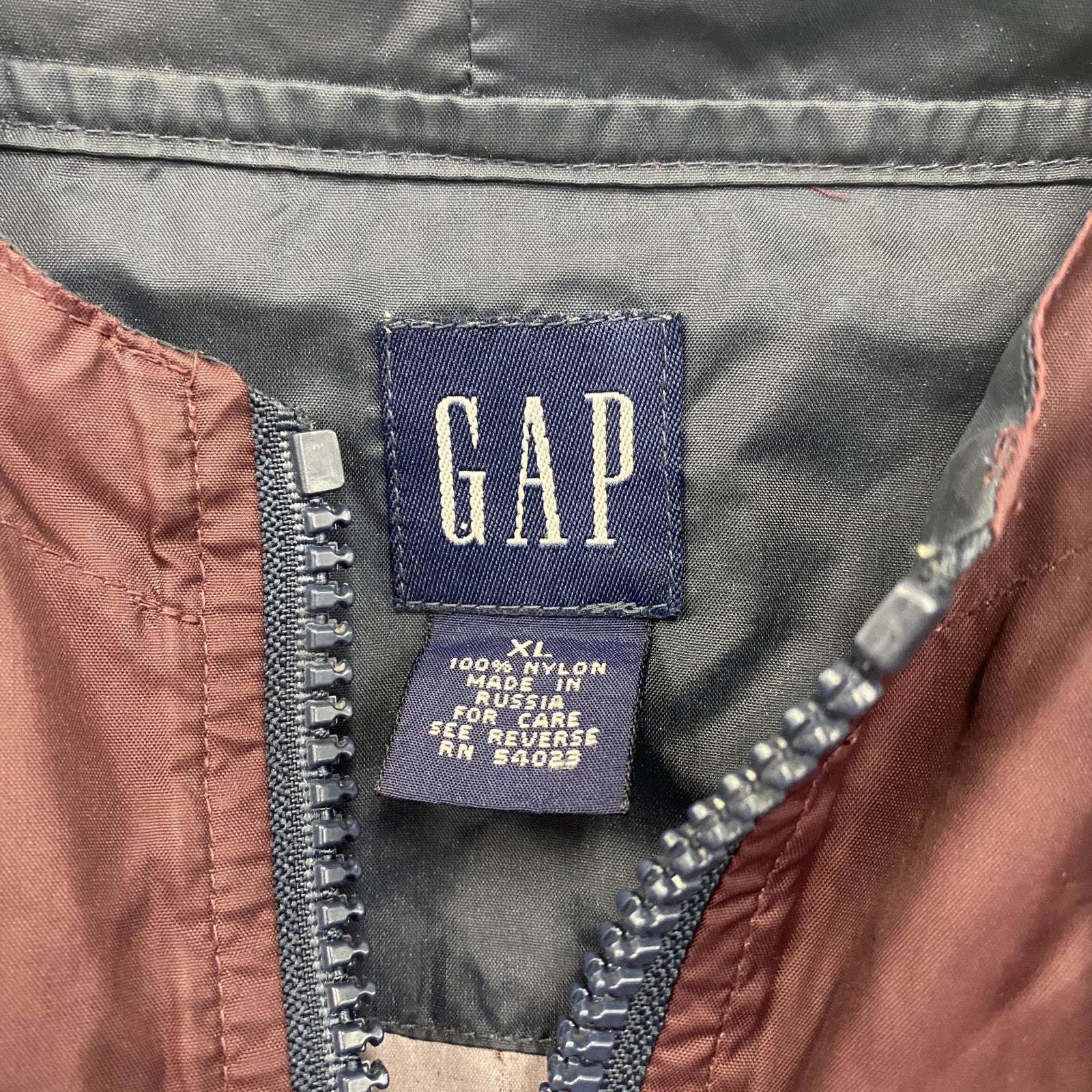 90s　OLD GAP　オールドギャップ　フルジップナイロンパーカー　アノラックパーカー　ヴィンテージ　XLサイズ
