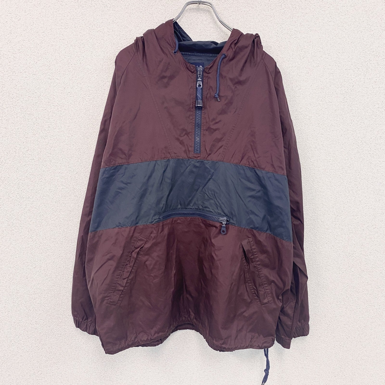 90s　OLD GAP　オールドギャップ　フルジップナイロンパーカー　アノラックパーカー　ヴィンテージ　XLサイズ