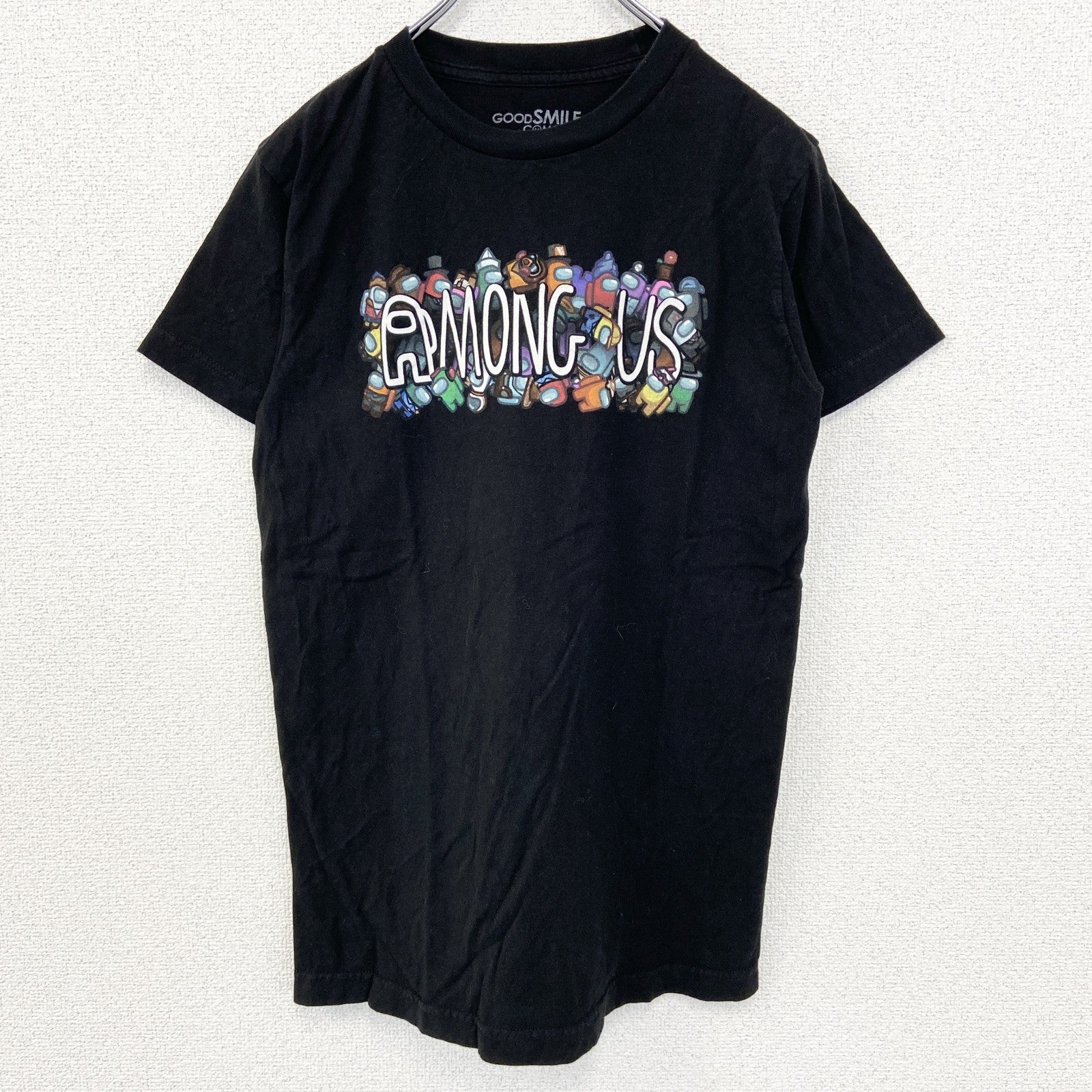 古着 used　Among us アモングアス　半袖ゲームプリントTシャツ　レトロデザイン　クルーネック　黒　ブラック　Sサイズ