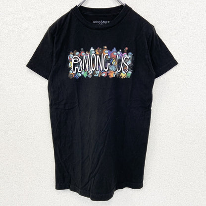 古着 used　Among us アモングアス　半袖ゲームプリントTシャツ　レトロデザイン　クルーネック　黒　ブラック　Sサイズ