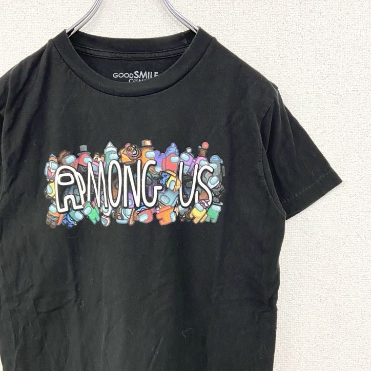 古着 used　Among us アモングアス　半袖ゲームプリントTシャツ　レトロデザイン　クルーネック　黒　ブラック　Sサイズ