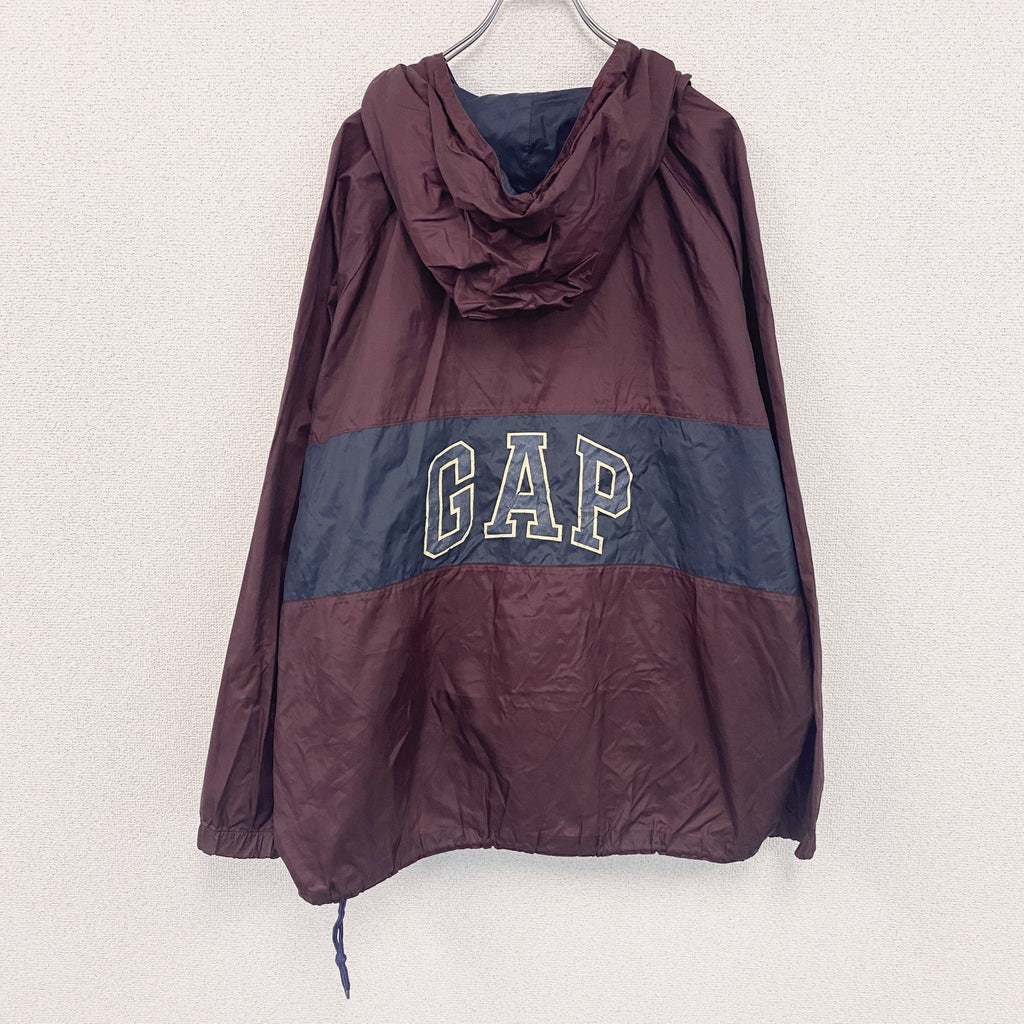 90s　OLD GAP　オールドギャップ　フルジップナイロンパーカー　アノラックパーカー　ヴィンテージ　XLサイズ
