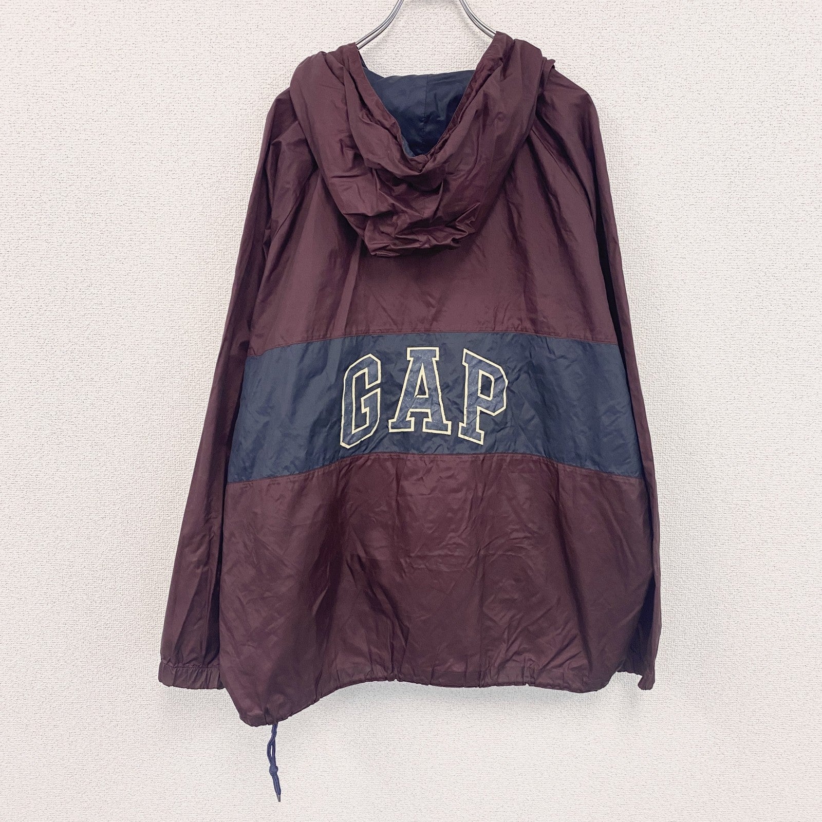 90s　OLD GAP　オールドギャップ　フルジップナイロンパーカー　アノラックパーカー　ヴィンテージ　XLサイズ