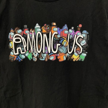 古着 used　Among us アモングアス　半袖ゲームプリントTシャツ　レトロデザイン　クルーネック　黒　ブラック　Sサイズ