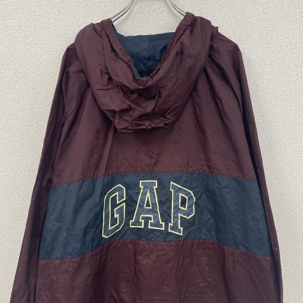 90s　OLD GAP　オールドギャップ　フルジップナイロンパーカー　アノラックパーカー　ヴィンテージ　XLサイズ
