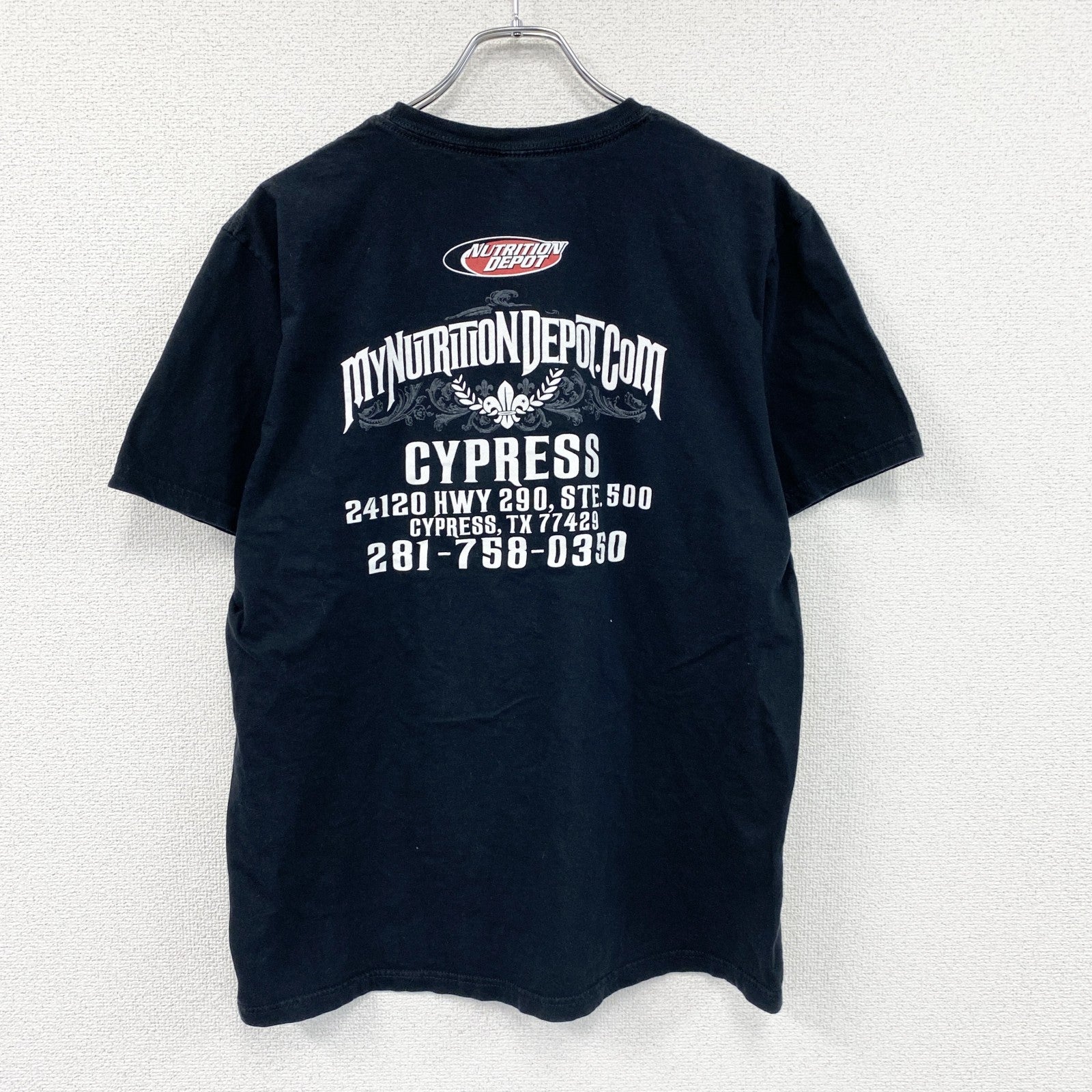 anvil　アンヴィル　Nutrition Depot　半袖プリントTシャツ　企業T　両面プリント　黒　ブラック　Lサイズ