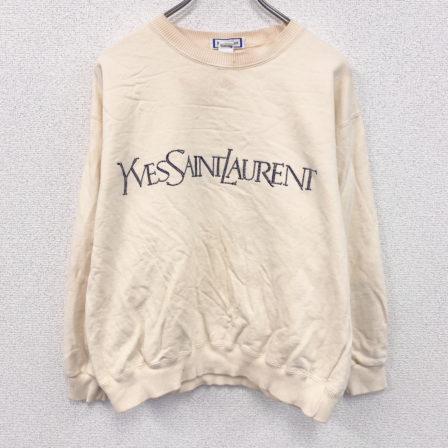 ～90s　Yves Saint Laurent　イヴサンローラン　スウェット/トレーナー　ヴィンテージ　黄色　イエロー　Mサイズ