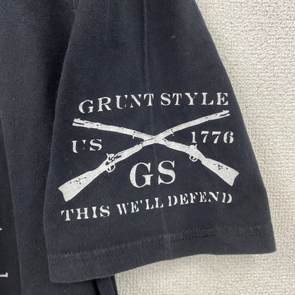 GRUNT STYLE　半袖プリントTシャツ　星条旗　英字プリント　黒　ブラック　2XLサイズ