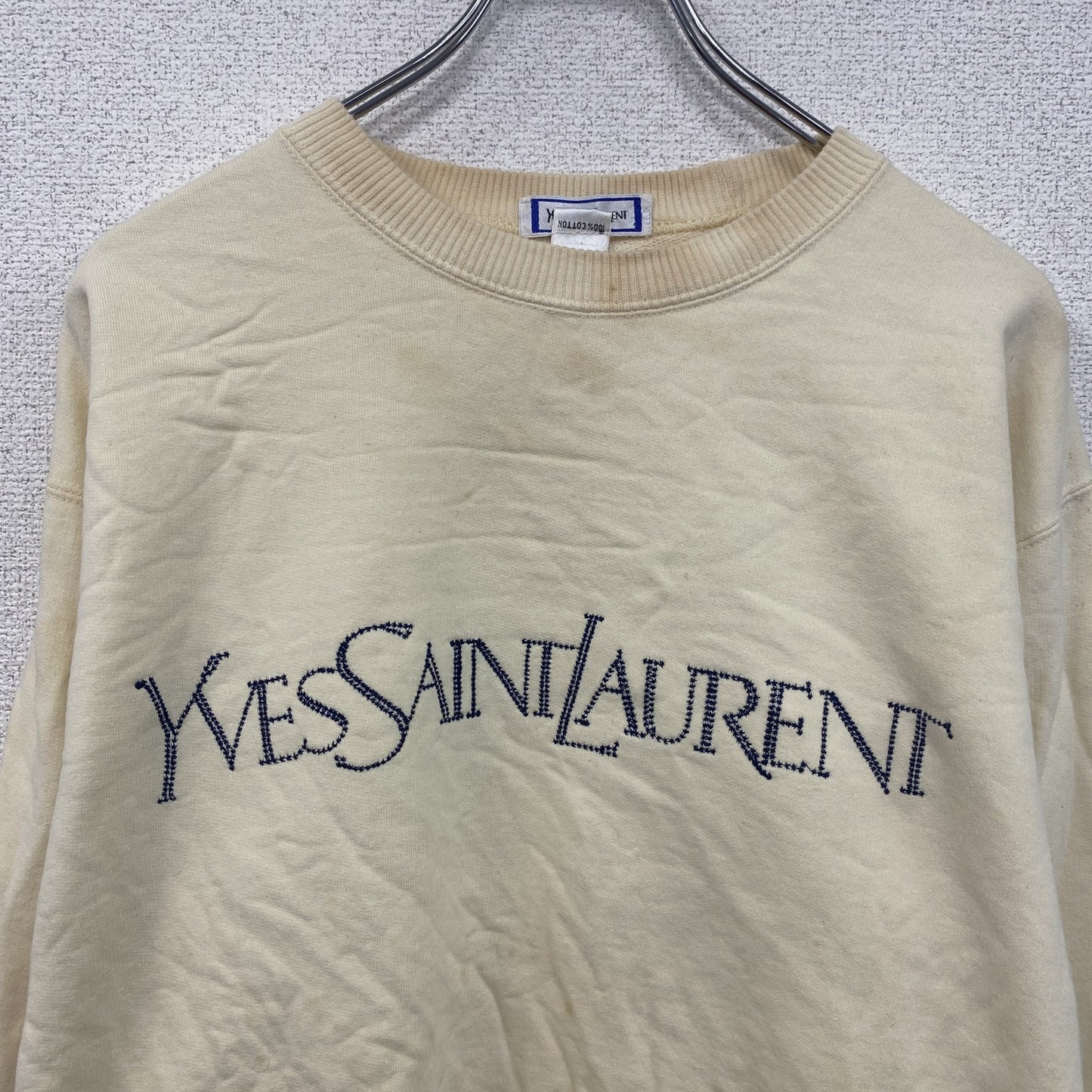 ～90s　Yves Saint Laurent　イヴサンローラン　スウェット/トレーナー　ヴィンテージ　黄色　イエロー　Mサイズ