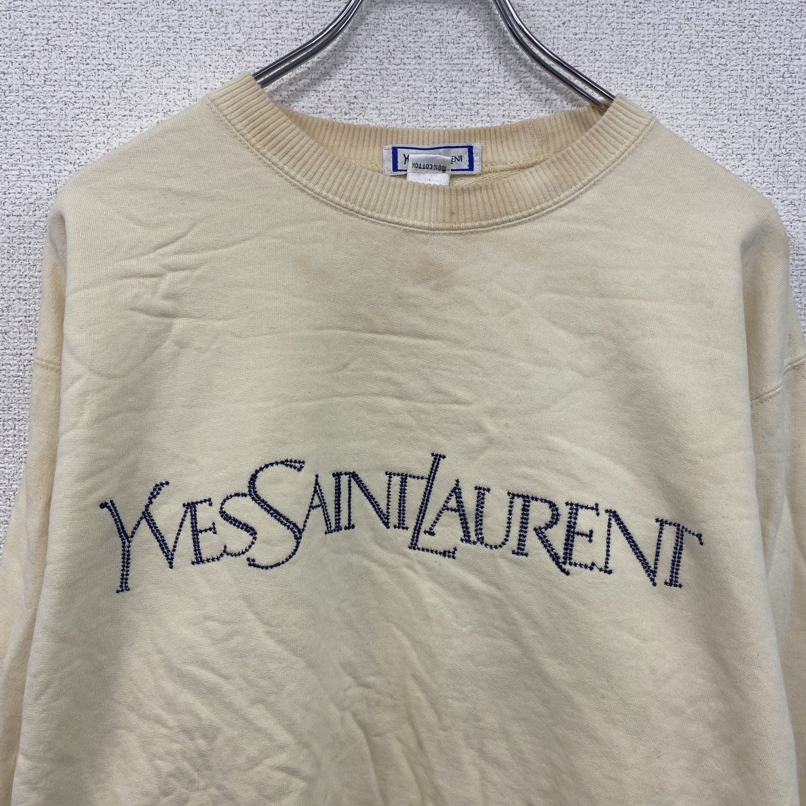 ～90s　Yves Saint Laurent　イヴサンローラン　スウェット/トレーナー　ヴィンテージ　黄色　イエロー　Mサイズ