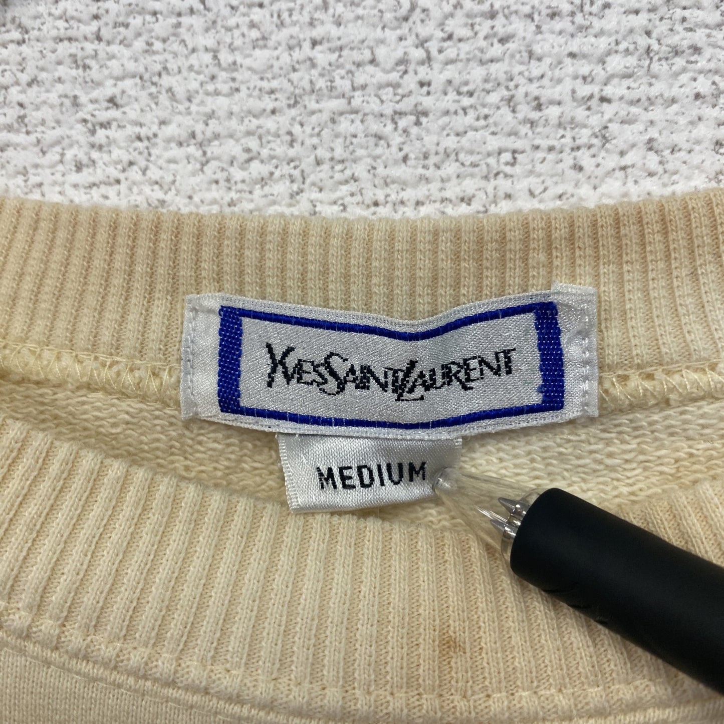 ～90s　Yves Saint Laurent　イヴサンローラン　スウェット/トレーナー　ヴィンテージ　黄色　イエロー　Mサイズ